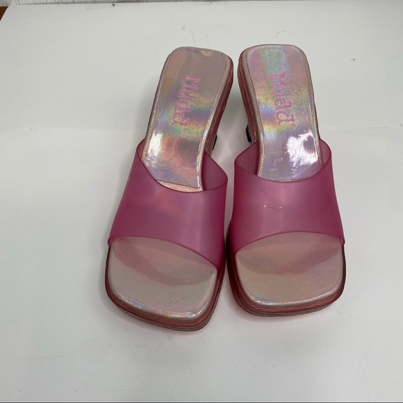 Y2K Mudd Clear Pink Heels Size 6.5 - Picture 7 of 8